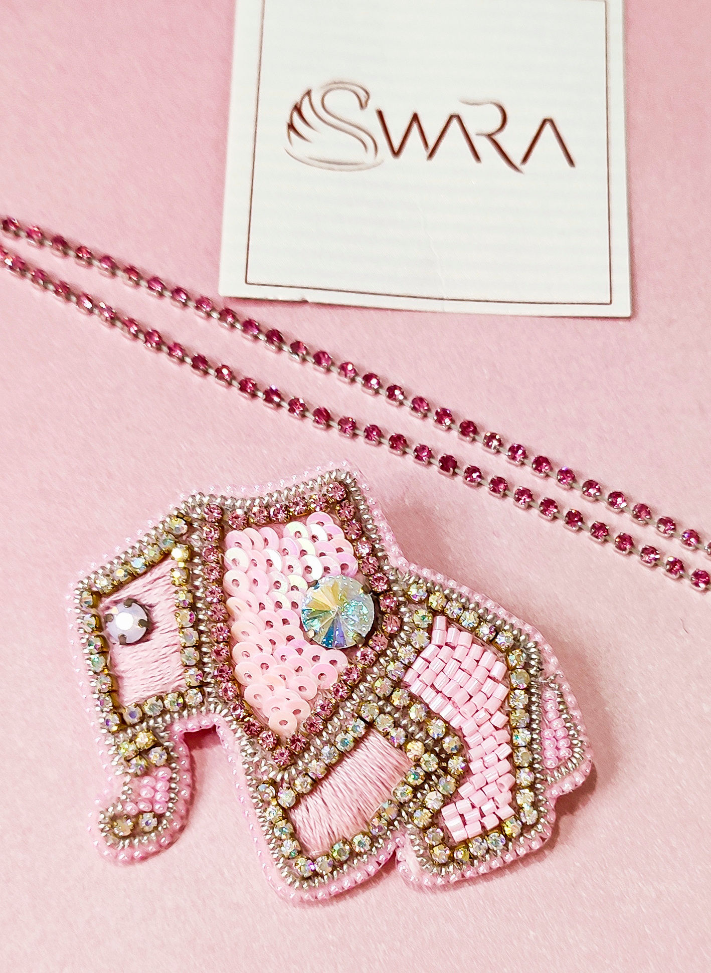 Pink Elephant Brooch