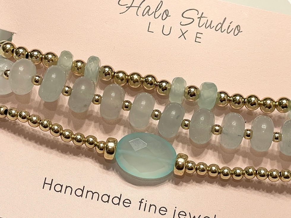 Thumbnail: 3 Bracelet Stack with Chalceony