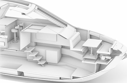 3D model cross section of a bow