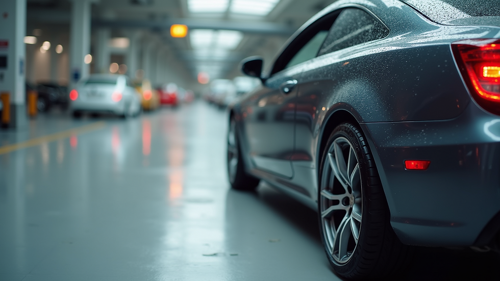 High angle view of a clean car with a shiny exterior