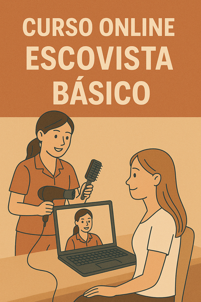 Curso online escova básica: profissional ensinando cliente