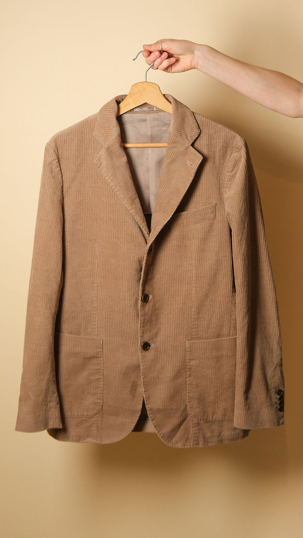 1980s Beige Corduroy Blazer | Size M