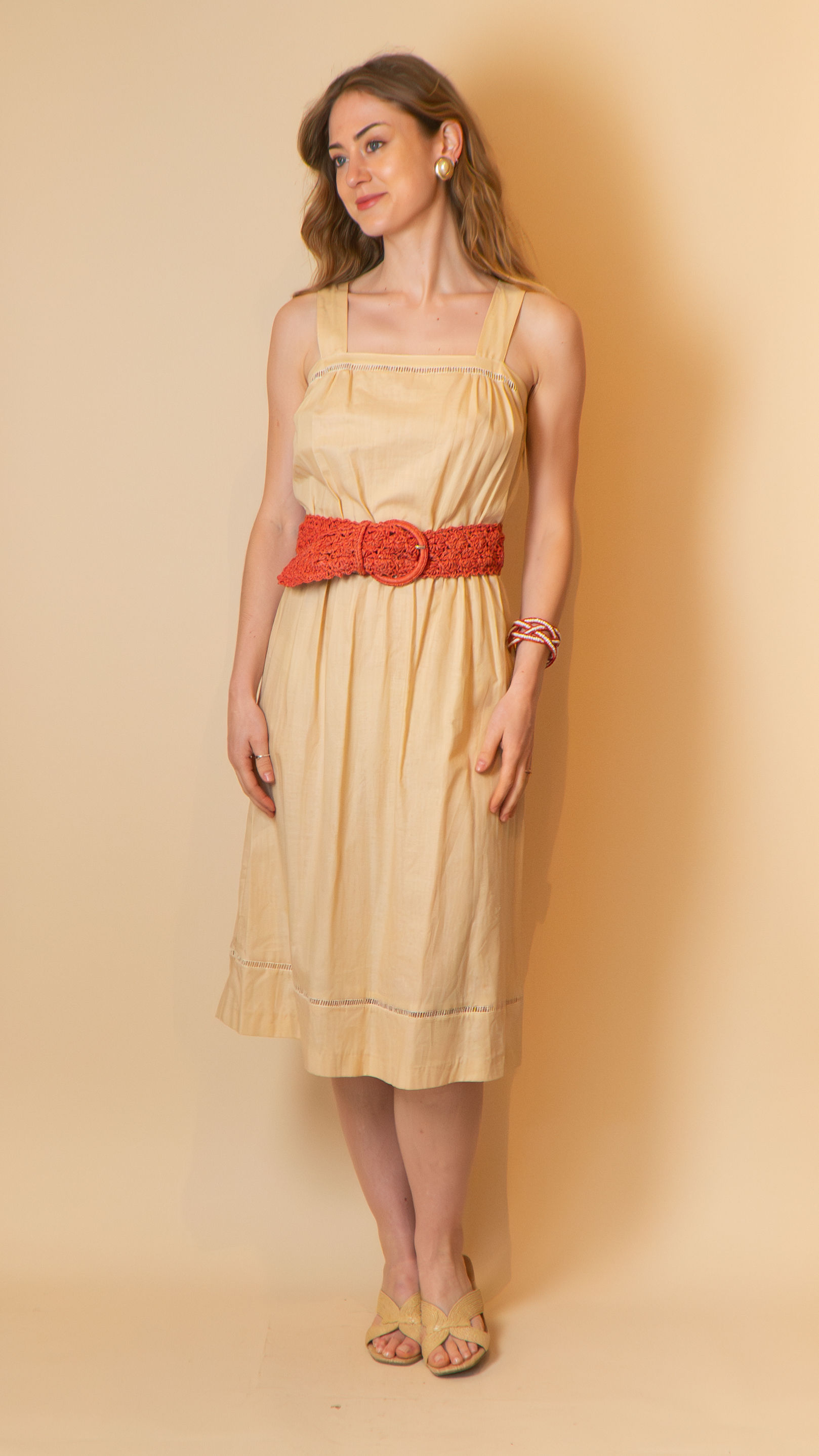 1970s Linen Dress | Size 8 - 10