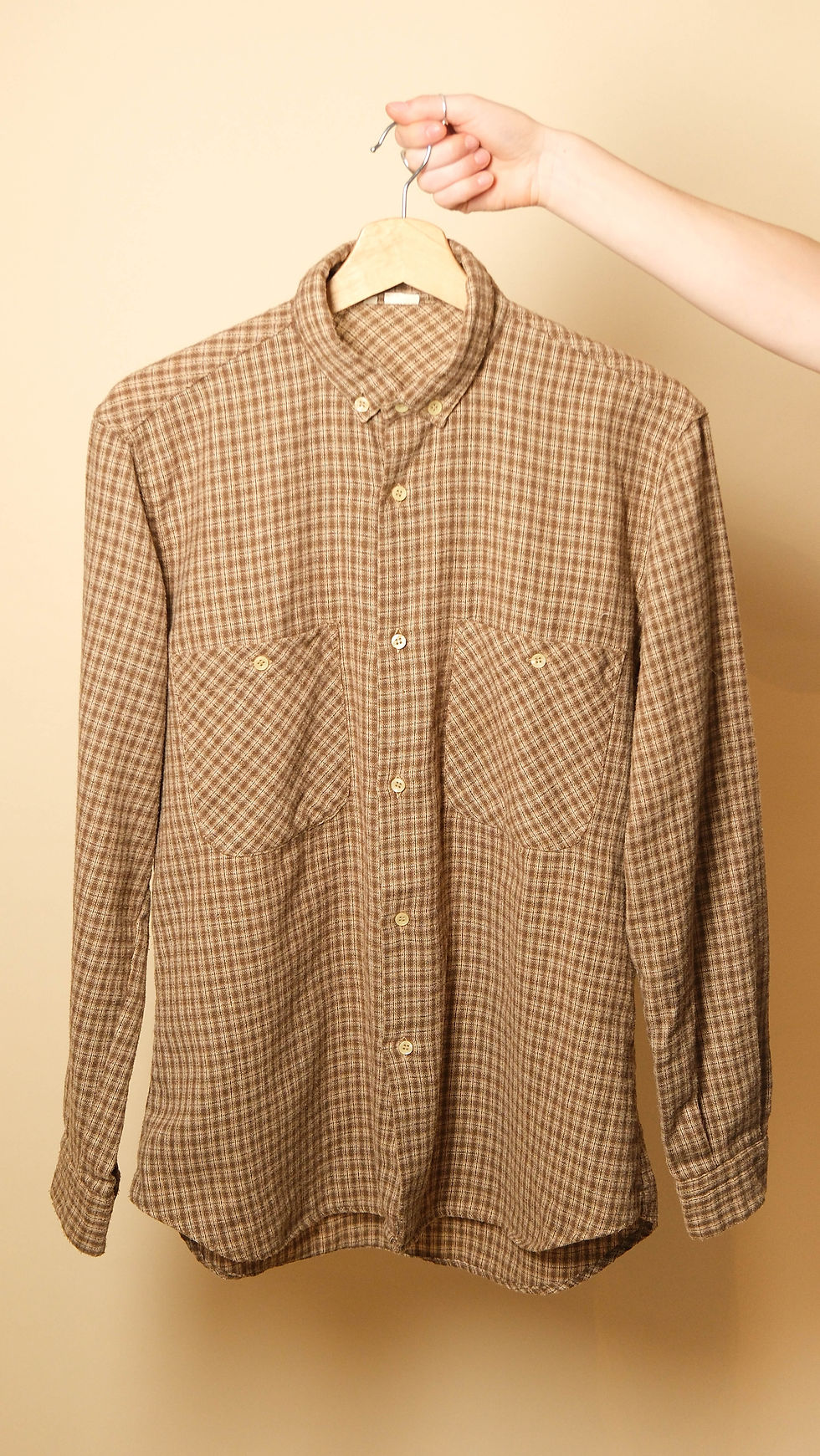1970s Wool Blend Check Shirt | Size S