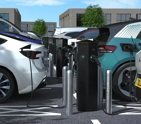 The quad outlet model is perfect for centrally located bays, minimising groundworks and streamlining installation. Ideal for workplace, commercial, and public car parks.