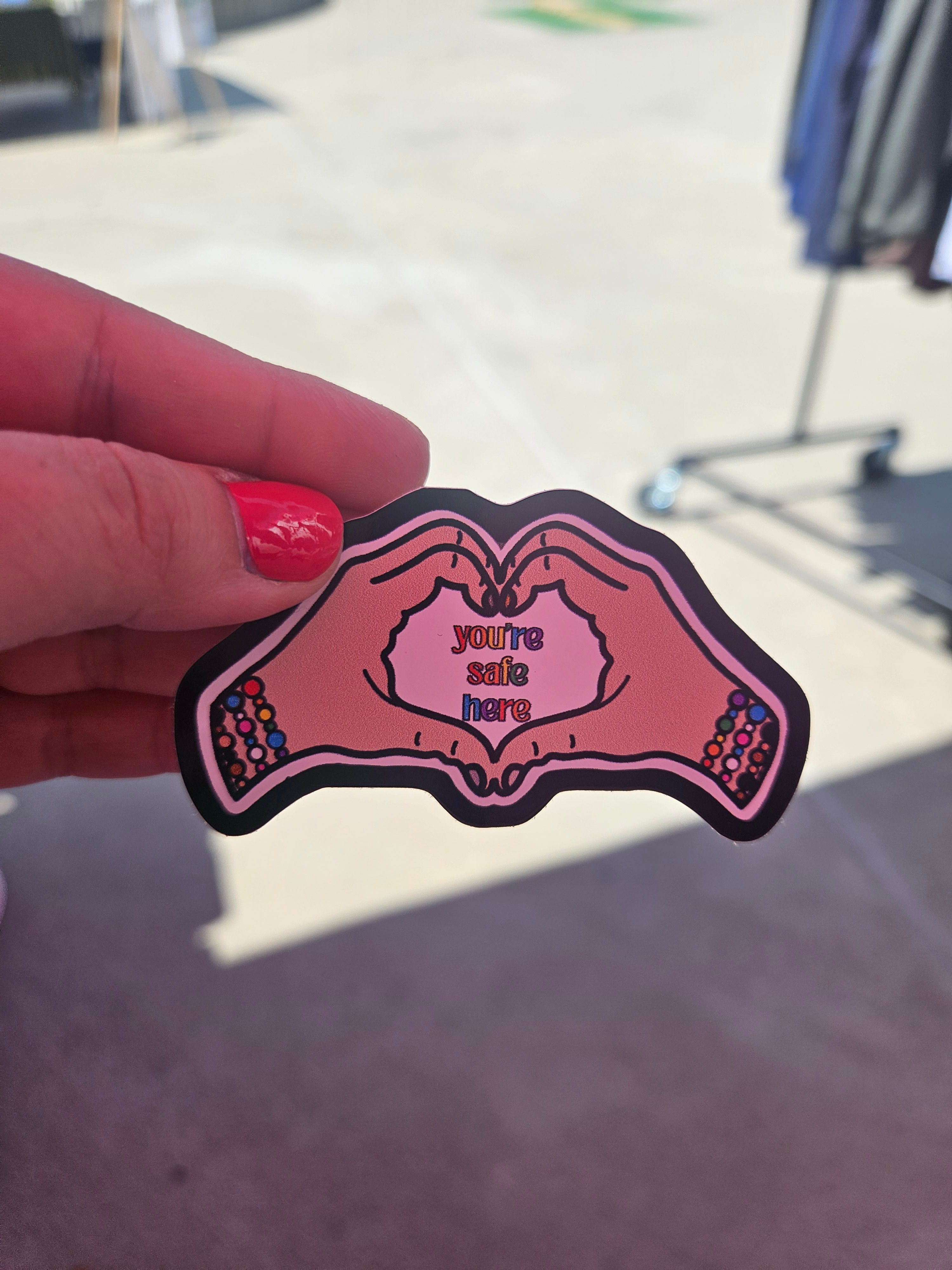 safe here sticker