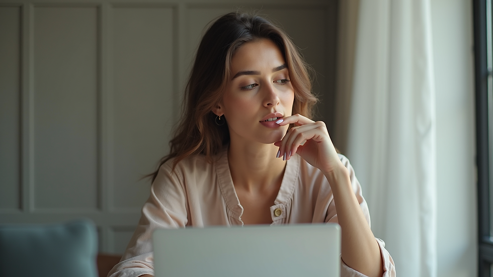 Plano medio de una mujer tomando notas durante una consulta virtual