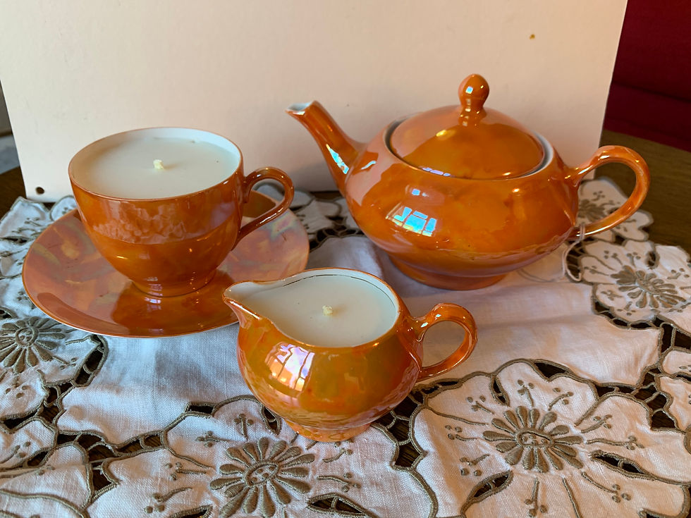 Pearled orange tea-set