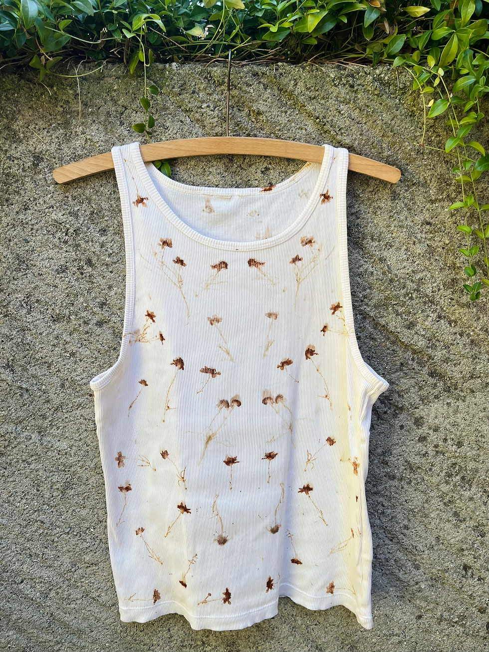 Top "Flower" - teint avec coreopsis - Taille 40