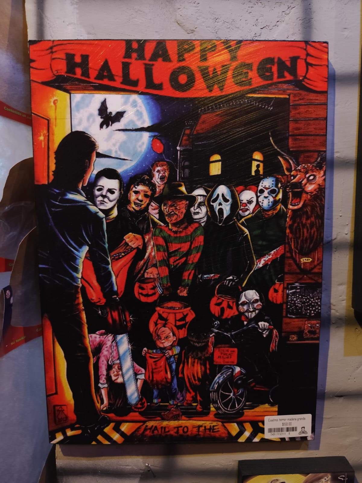 Cuadro madera terror slashers 40 x 28 cm