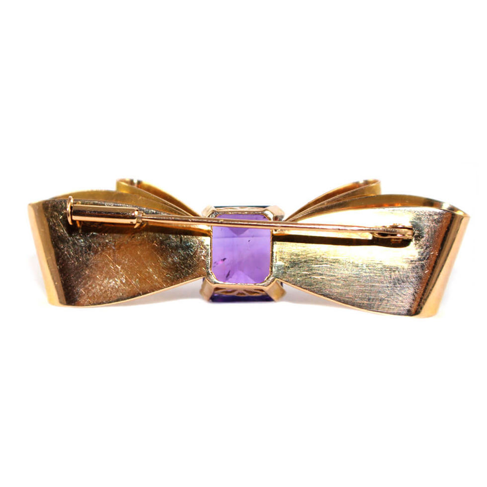 Vintage Amethyst gold Brooch
