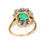 Thumbnail: Art Deco Emerald & Diamond Cluster Ring