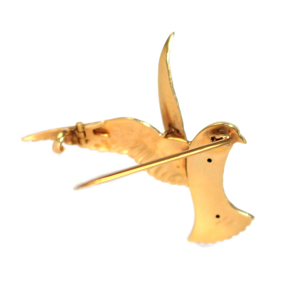 Vintage Gold Hawk Brooch