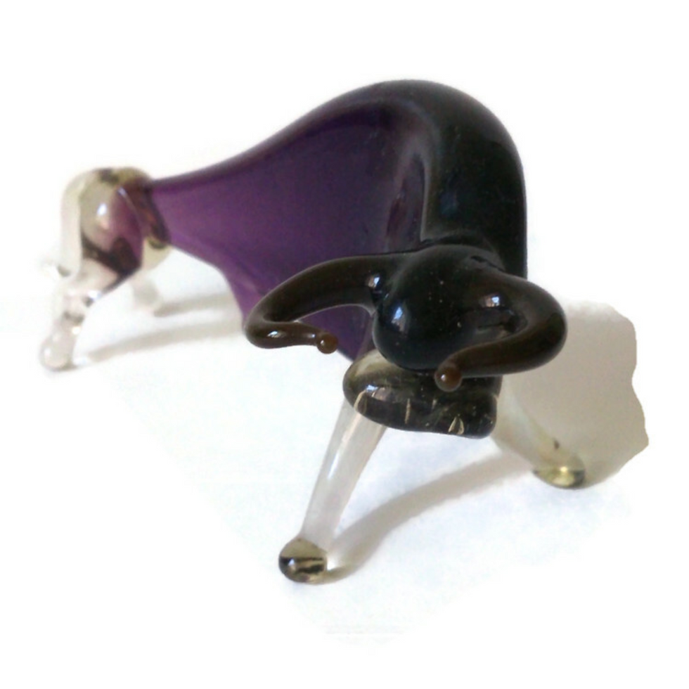 Wine-coloured Bull Art Glass Gift