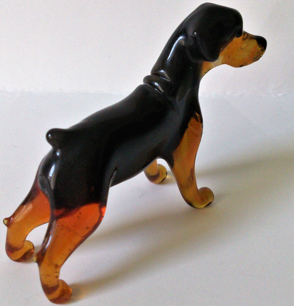 Rottweiler Dog Glass Figurine