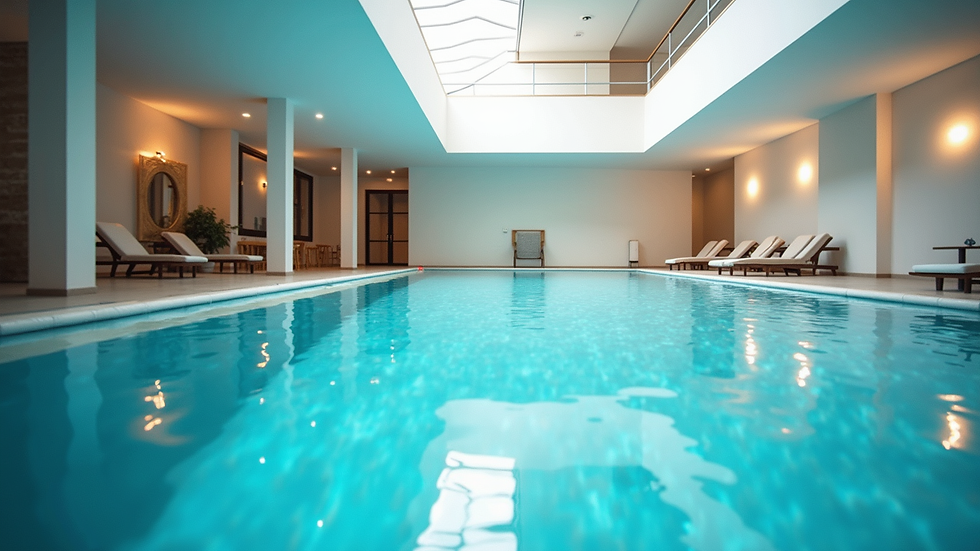 High angle view of indoor swimming pool at Erlebnisbad Pfronten