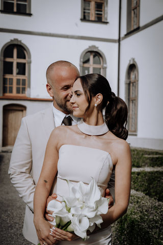 Hochzeitsfotografie Brautpaar Portrait im Allgäu mit natürlichem Licht
