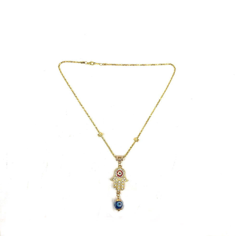 Thumbnail: Evil Eye Necklace Chain and Crystals assorted Colors