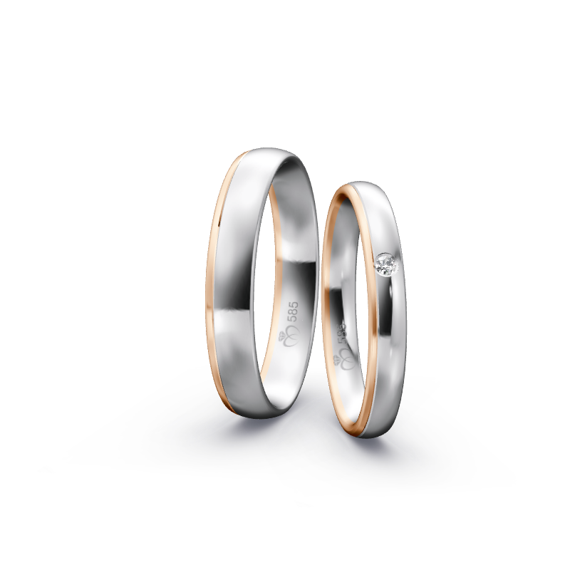 Trauringe TL2298 - Rotgold/Weißgold