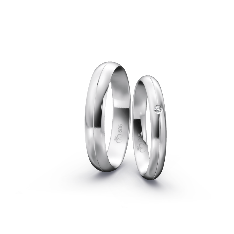 Trauringe TL8351 - Weißgold (Poliert) | Eheringe aus Gold