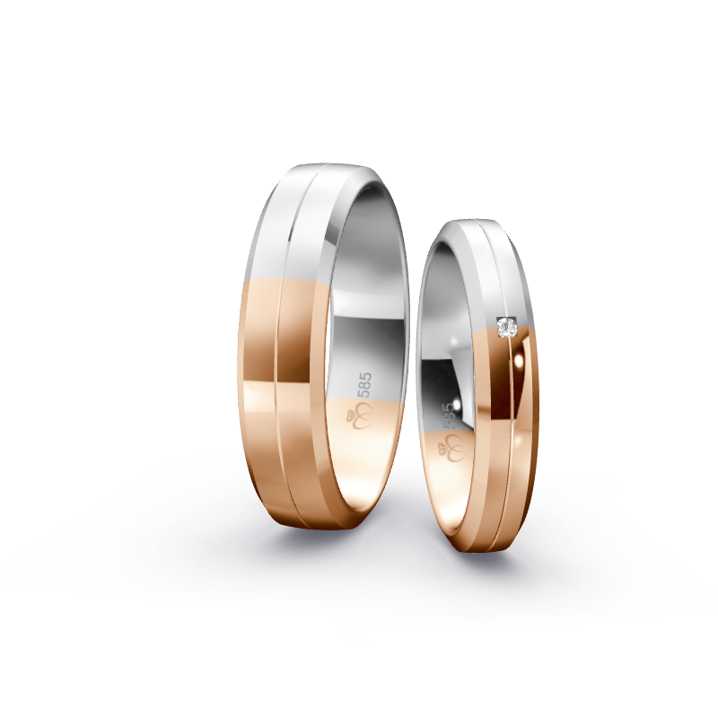 Trauringe TL2512 - Rotgold/Weißgold