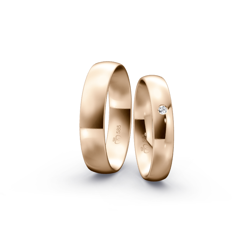 Trauringe TL9144 - Roségold (Poliert) | Eheringe aus Gold