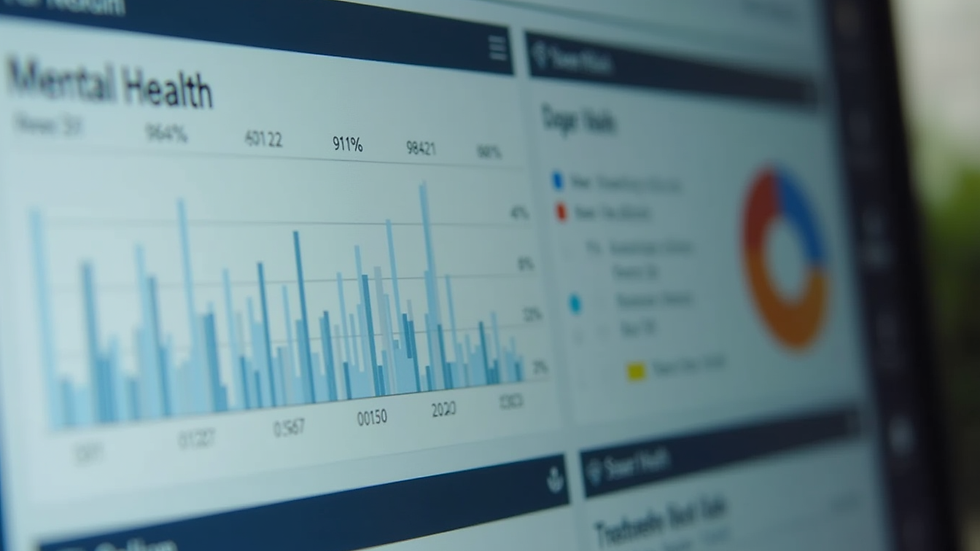 Close-up view of a computer screen displaying mental health billing software dashboard
