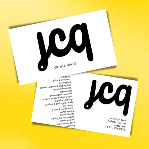 Business cards front and back