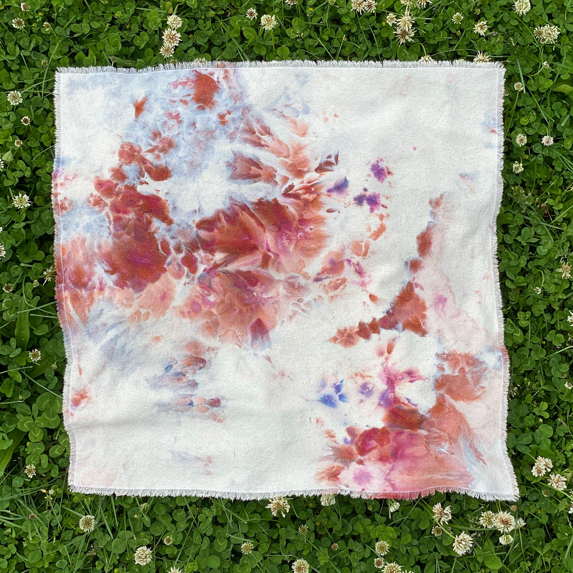 Ice Dyed Raw Silk Scarf