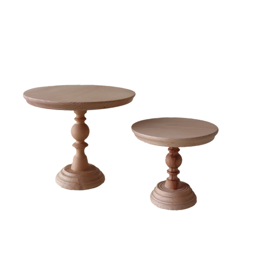Rustic Wood Cake Stand natural Sie Collection