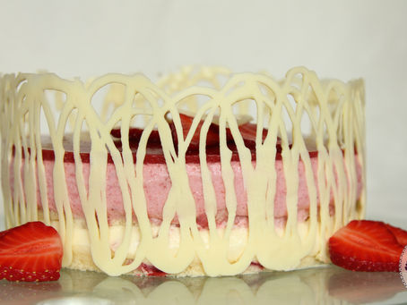 Strawberry White Chocolate Mousse Cake