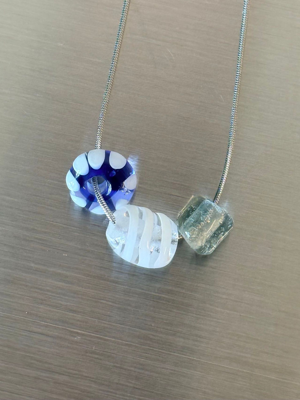 Glass Beads Examples of White, Blue and Lake Light