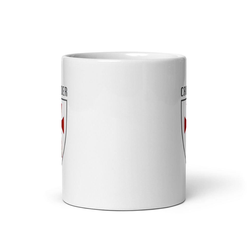 Thumbnail: CRUSADER shield glossy coffee mug - White
