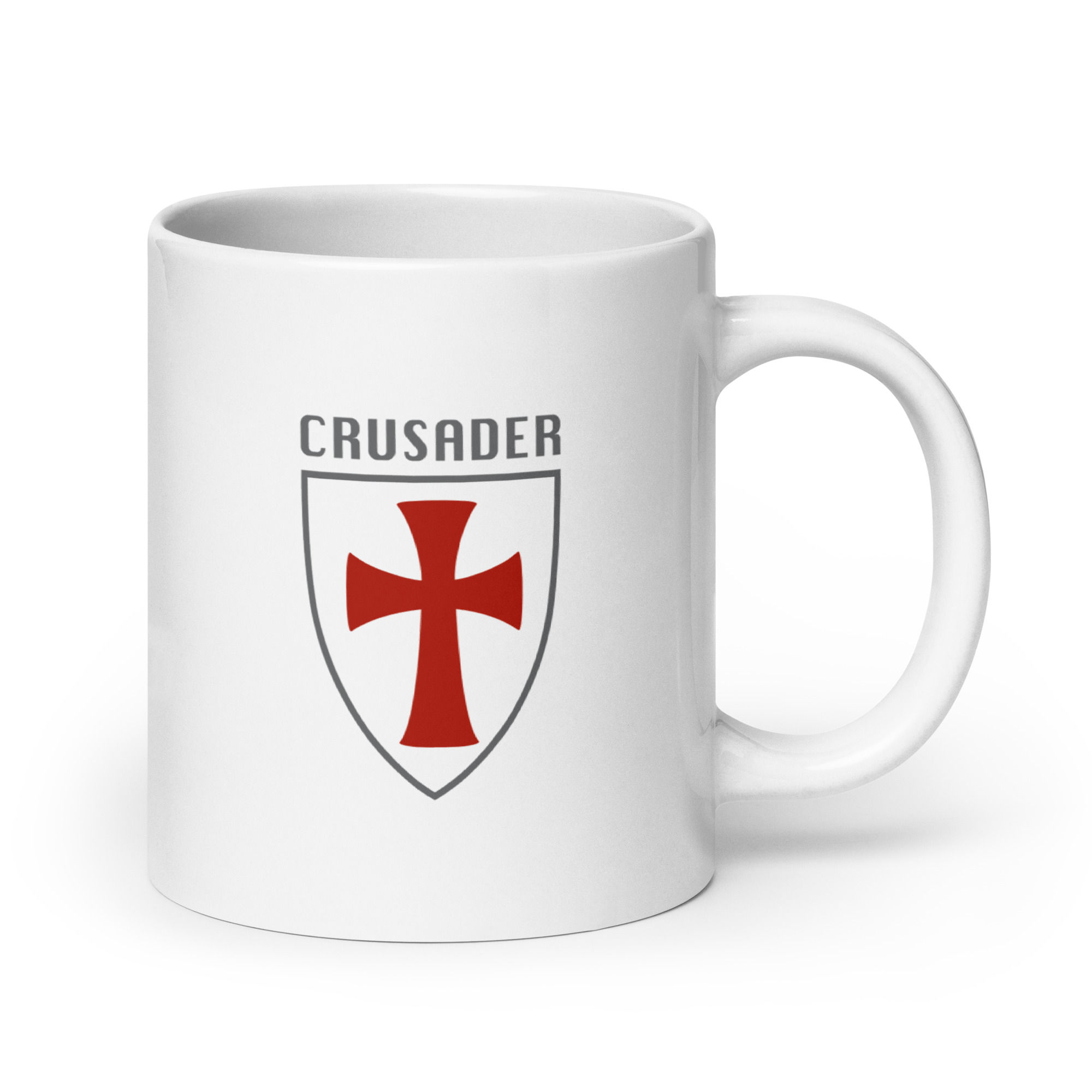 CRUSADER shield glossy coffee mug - White