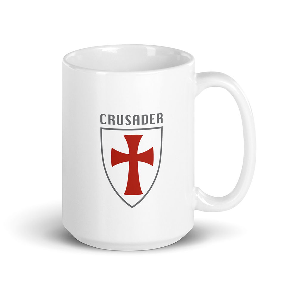 Thumbnail: CRUSADER shield glossy coffee mug - White