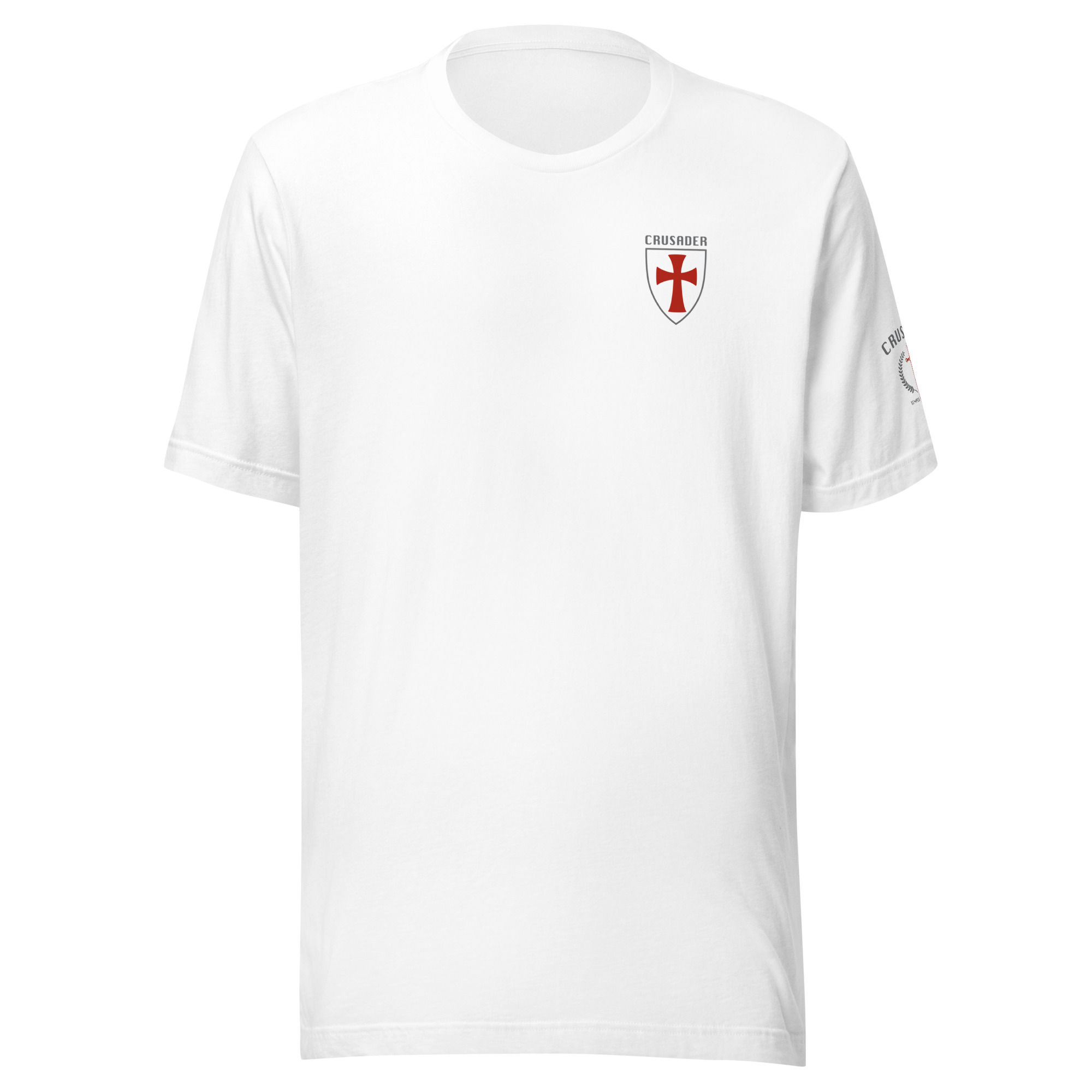 Crusader - Corner Shield/Deus Vult t-shirt - White