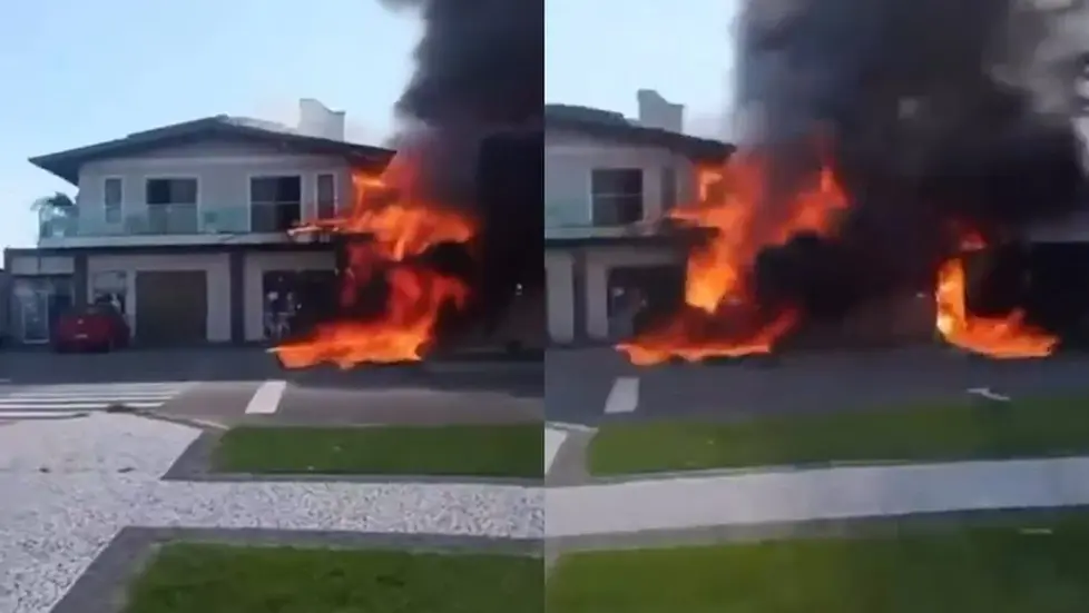 Avião de pequeno porte cai no RS e 4 pessoas morrem carbonizadas