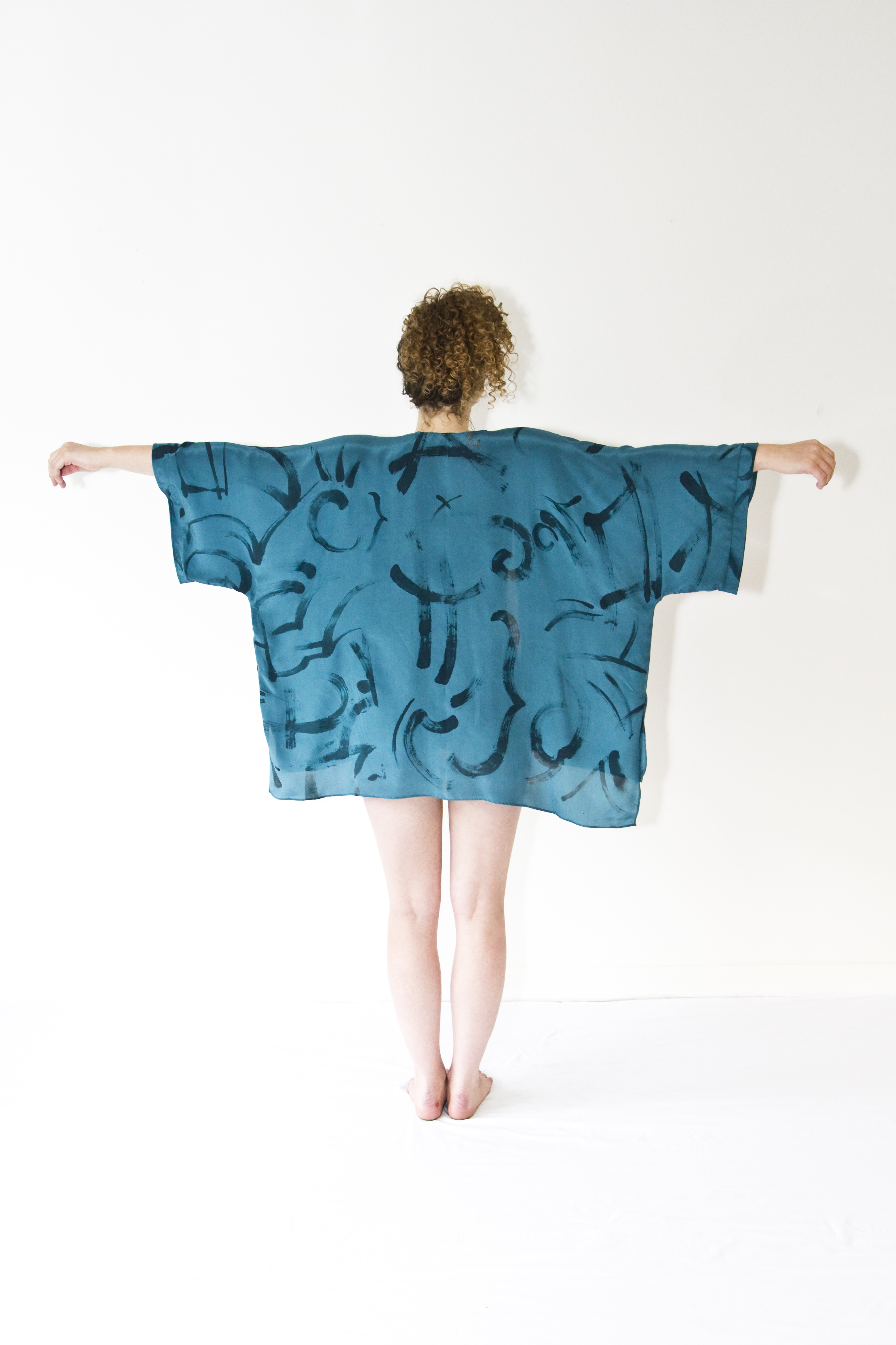 Hand Printed Silk Robe