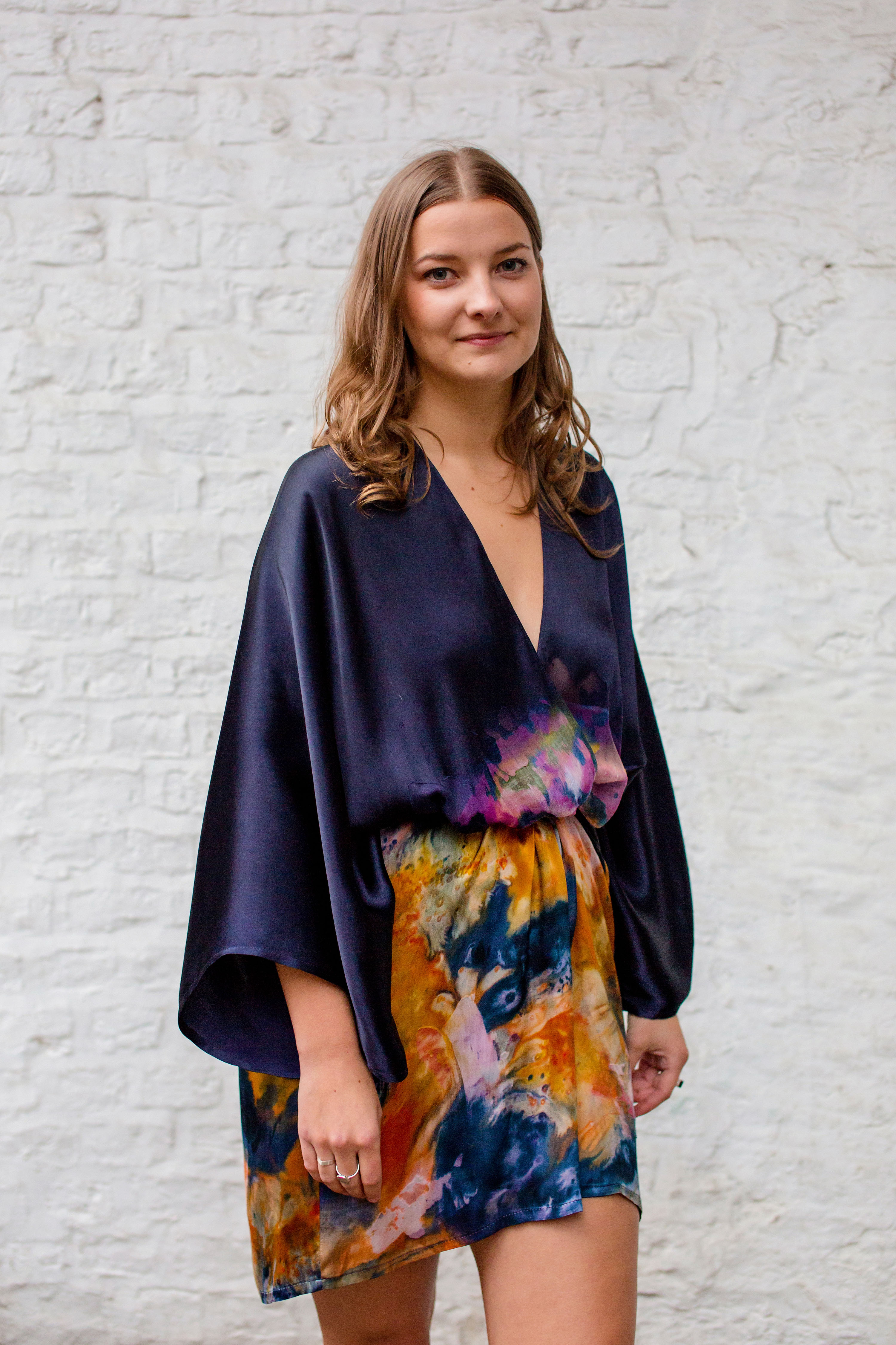 Hand Printed Silk Robe