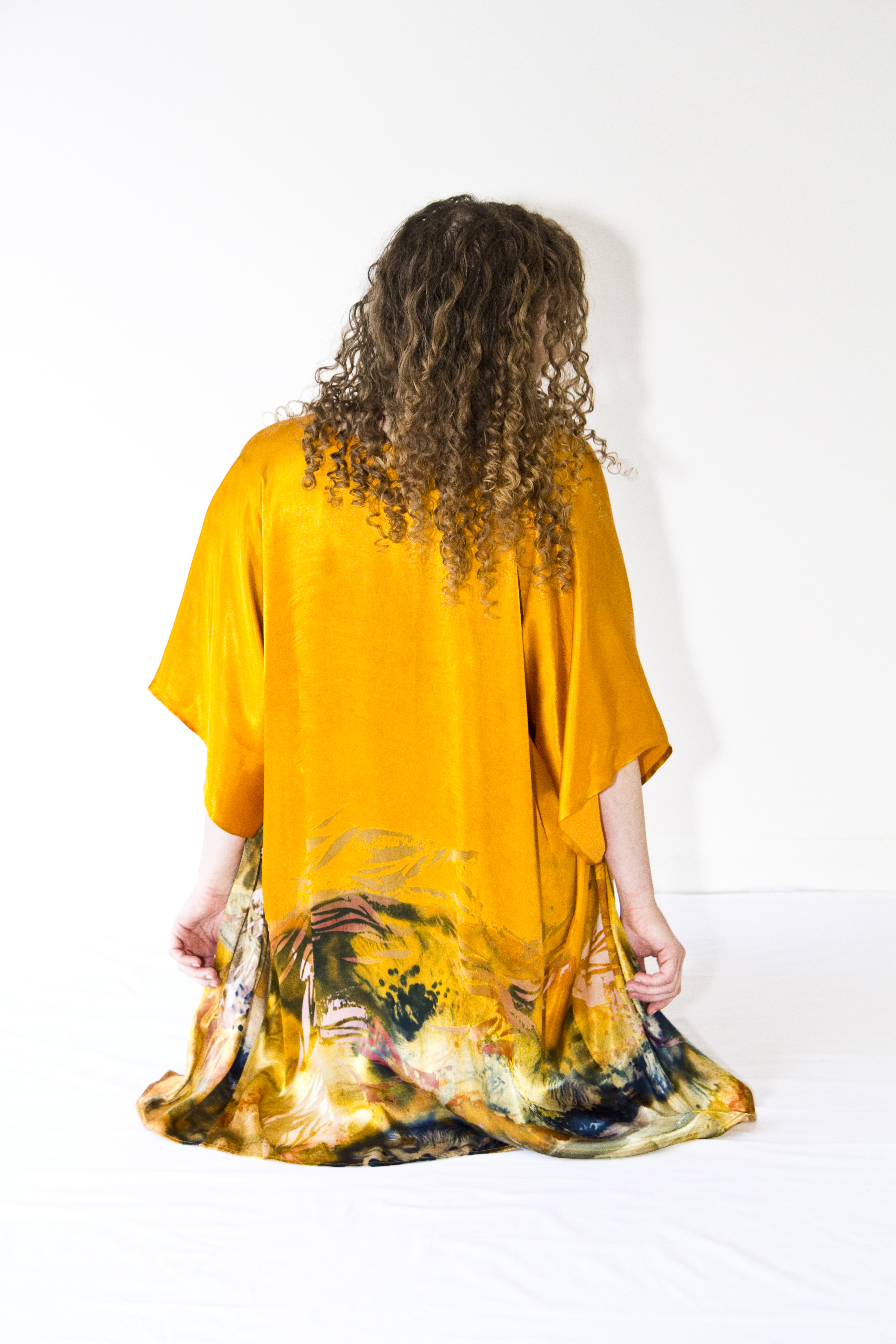 Hand Printed Silk Robe