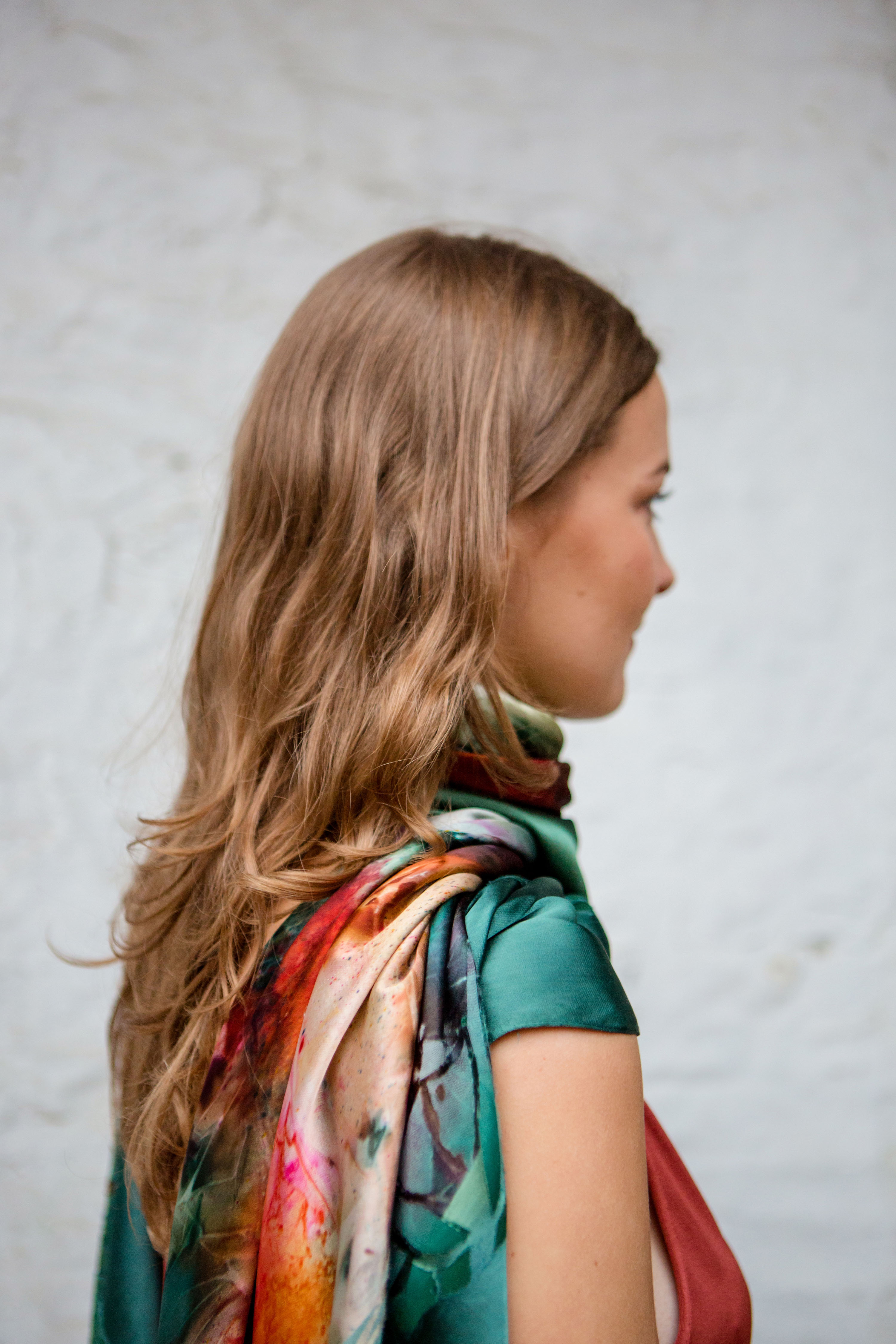 Hand Printed Silk Scarf