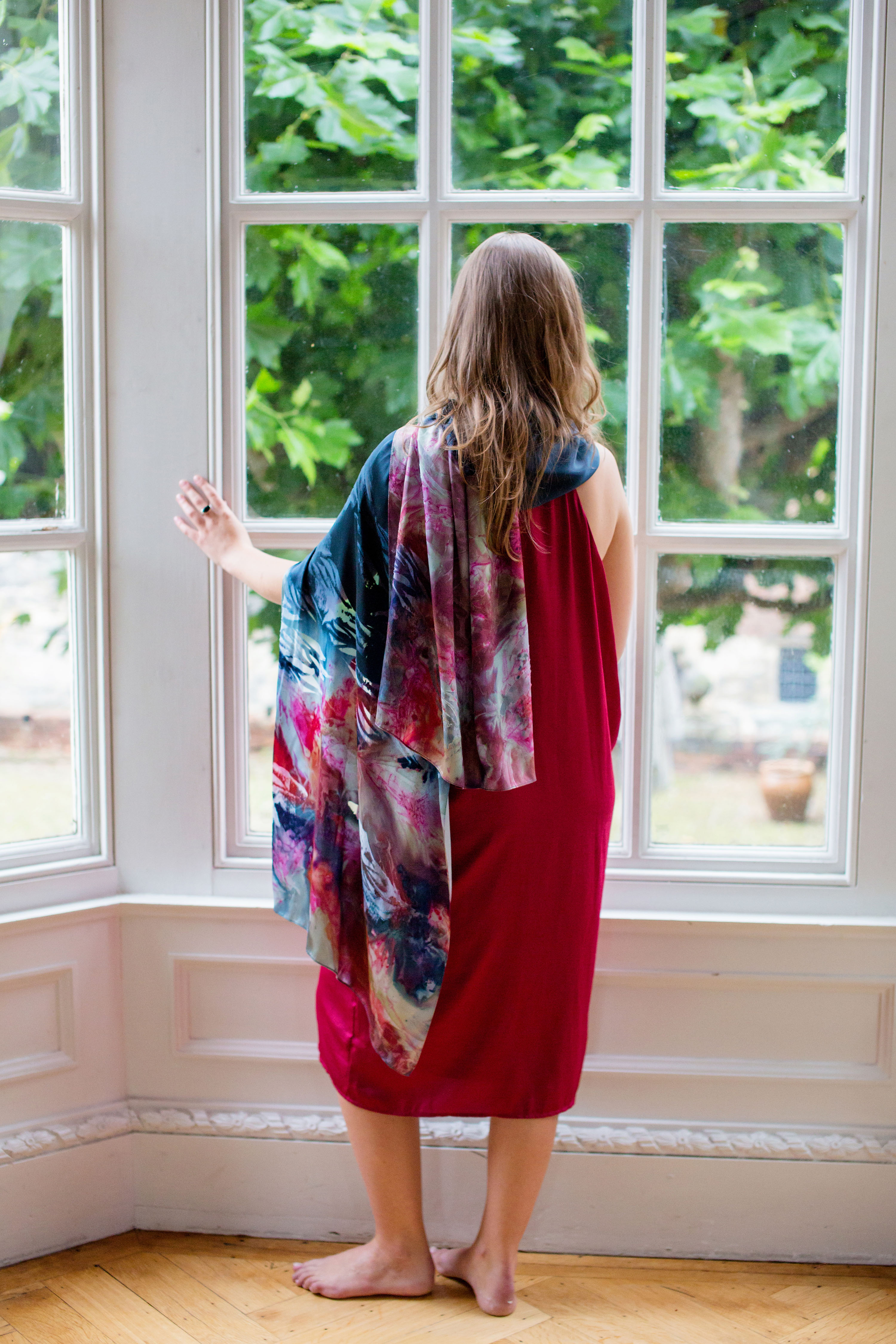 Hand Printed Silk Scarf