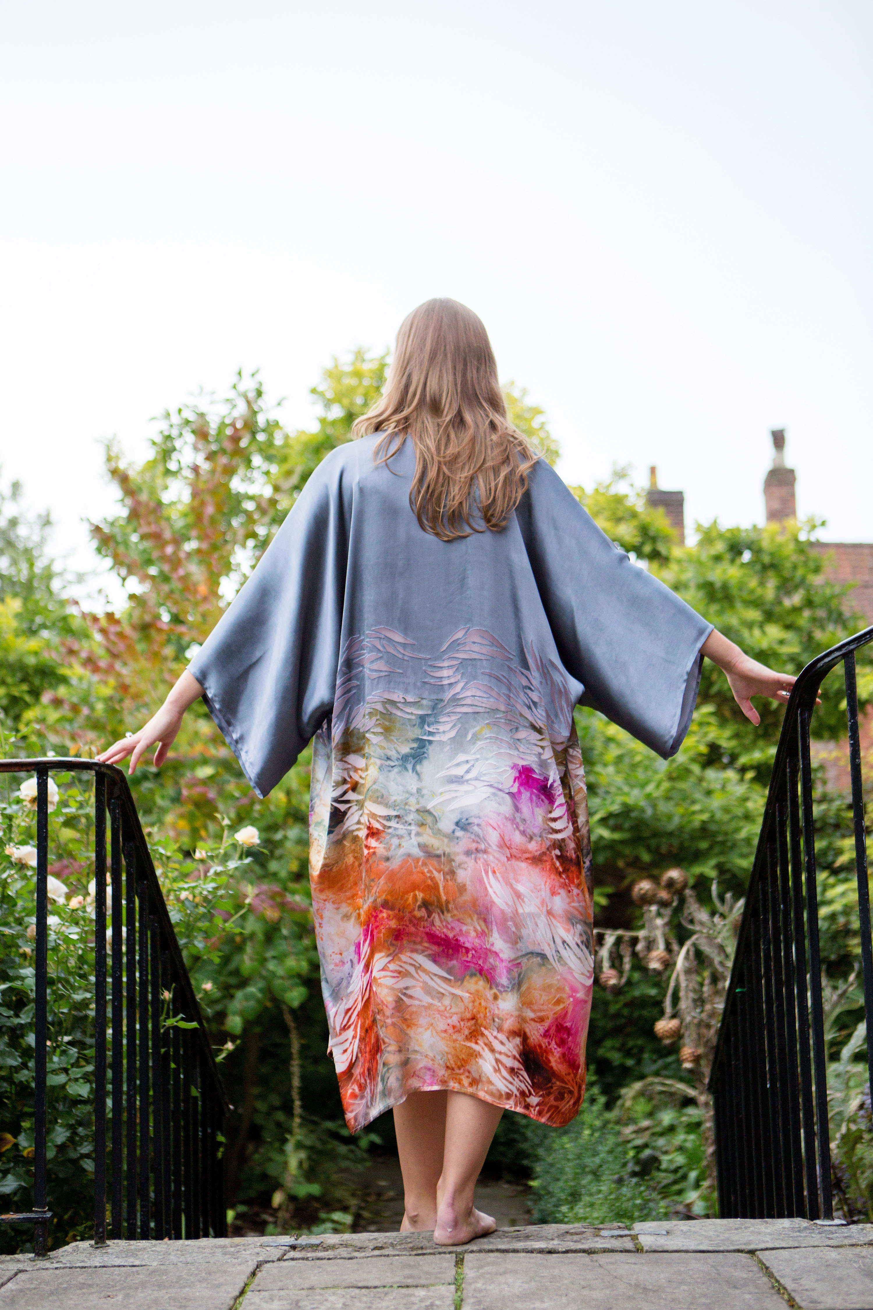 Hand Printed Silk Robe