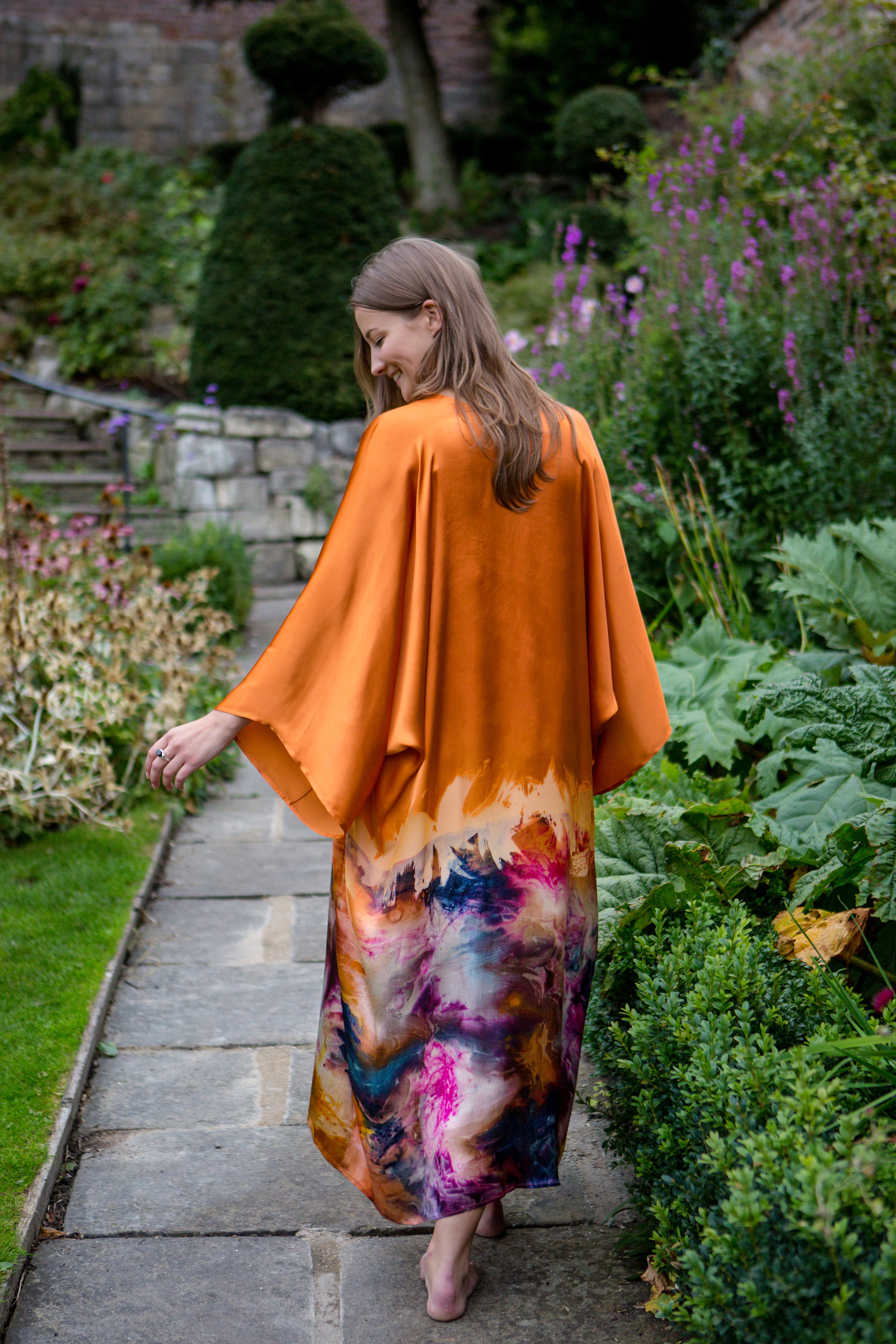 Hand Printed Silk Robe