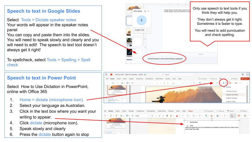 Speech to text tools