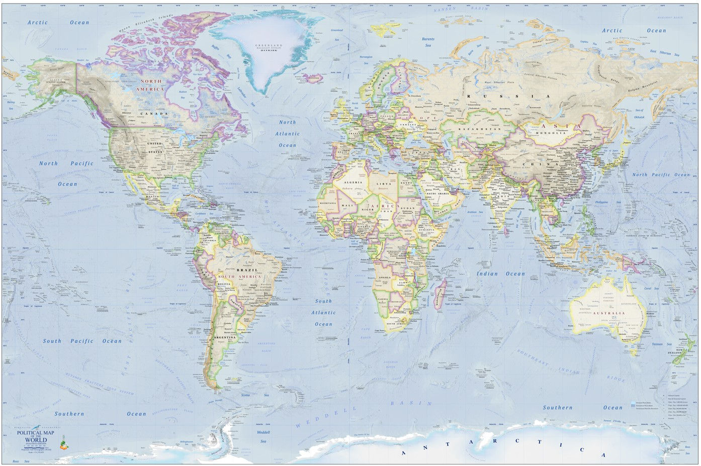 Political Map of the World: Anacostia Edition 24x36