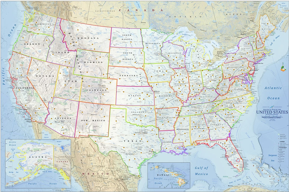 Thumbnail: Political Map of the United States: Arlington Edition 24x36