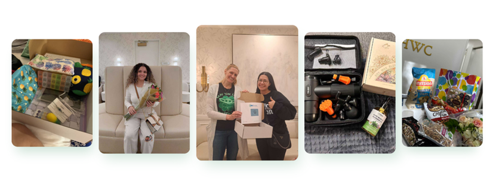Surrogates receiving thoughtful gifts and care packages throughout their journey