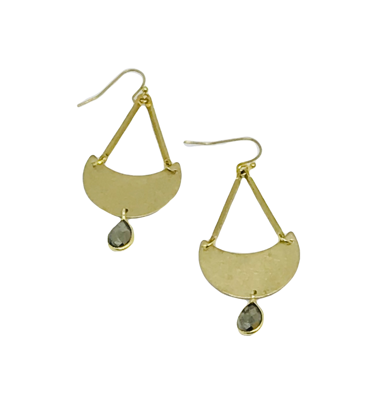 Brass Pyrite Earrings