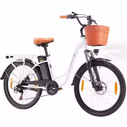 E-Bike Cityrad 26 Zoll Elektrofahrrad mit Wellenrahmen für Damen und Herren
